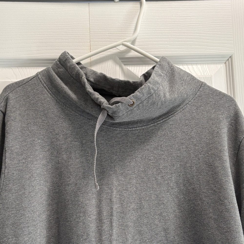 Cold Water Creek Gray Hooded Tunic with Front Pocket - Picture 2 of 9